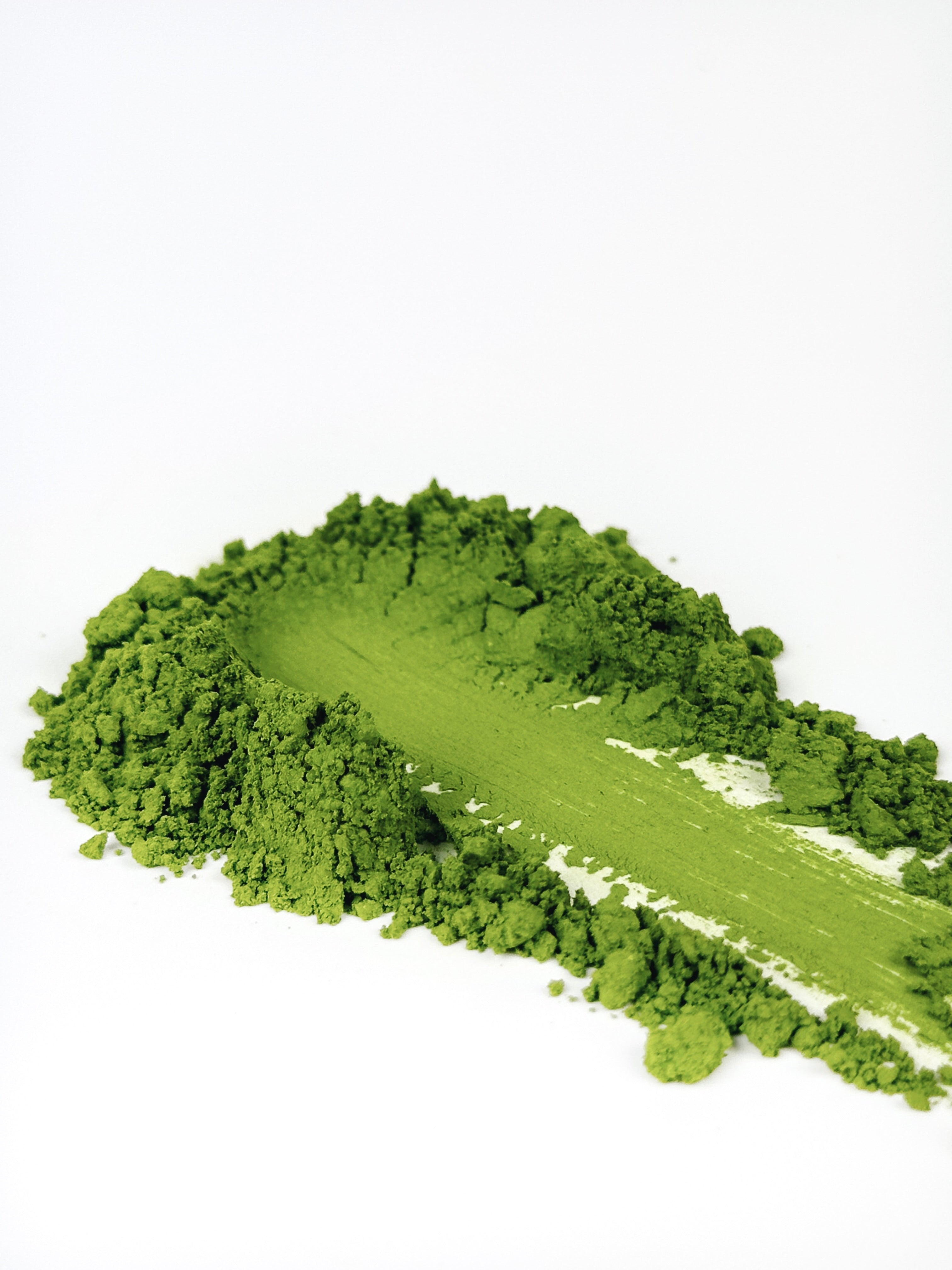Ceremonial Uji Matcha swatch testing quality and smoothness of Matcha