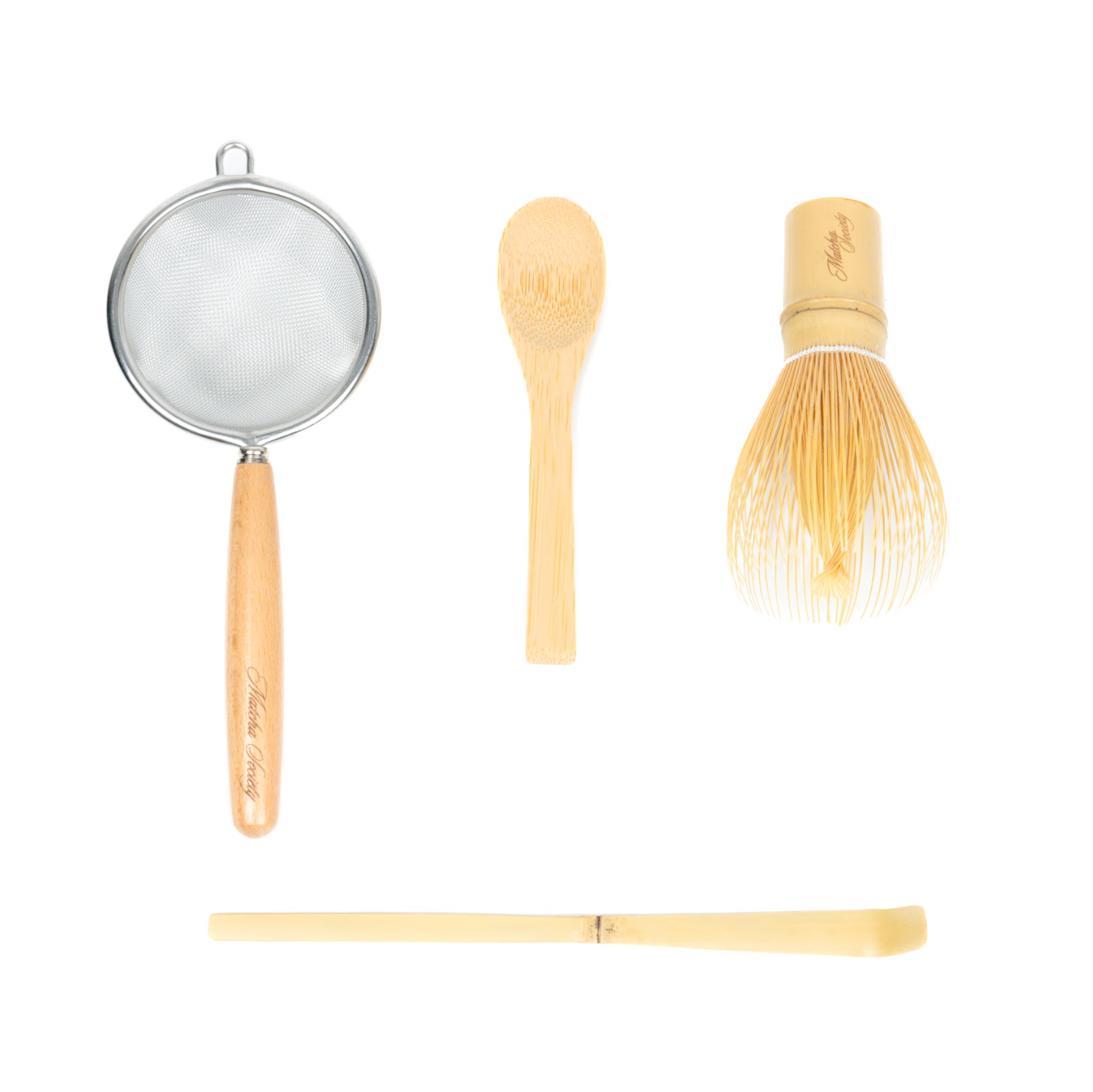 Matcha Society Matcha Strainer Bamboo Spoon Whisk and Sieve