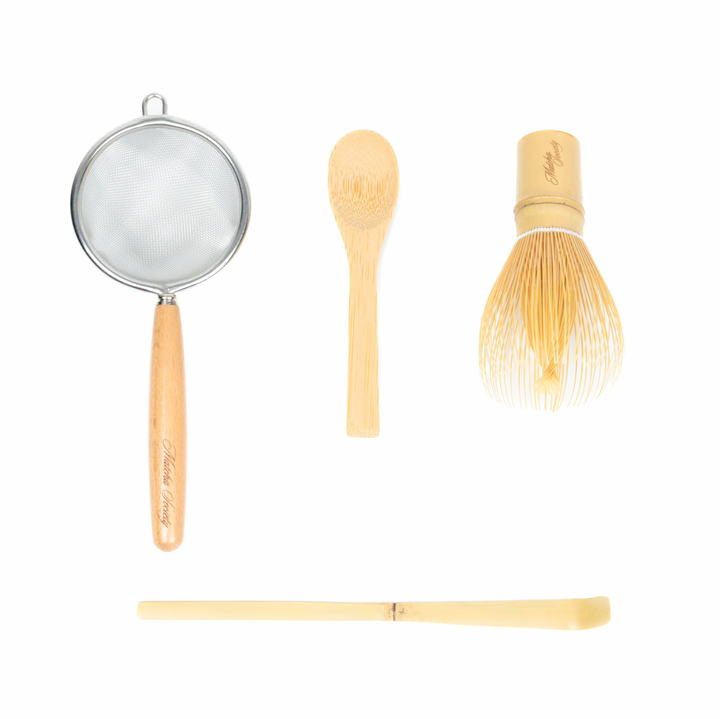 Matcha Society Matcha Strainer Bamboo Spoon Whisk and Sieve