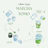 Instructions for using the Matcha Mini Shaker (Matcha Tomo) to make matcha on the go