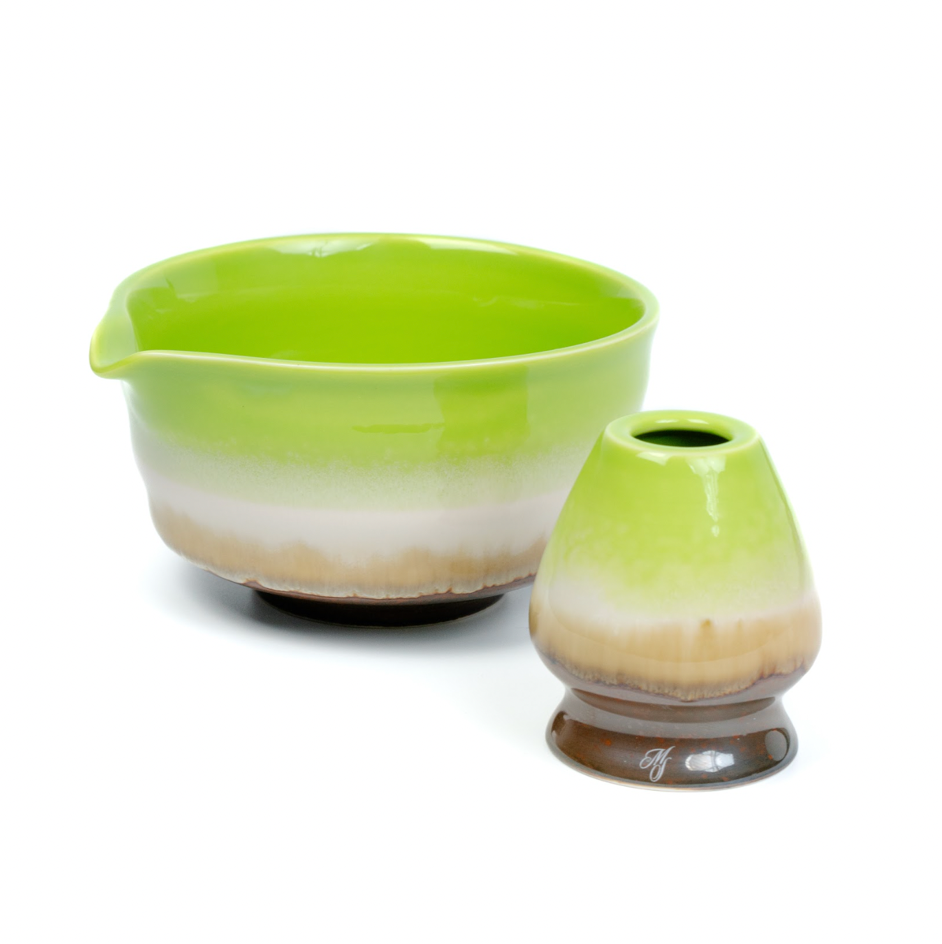 Matcha Society Midori Ceramic Bowl and Whisk Holder