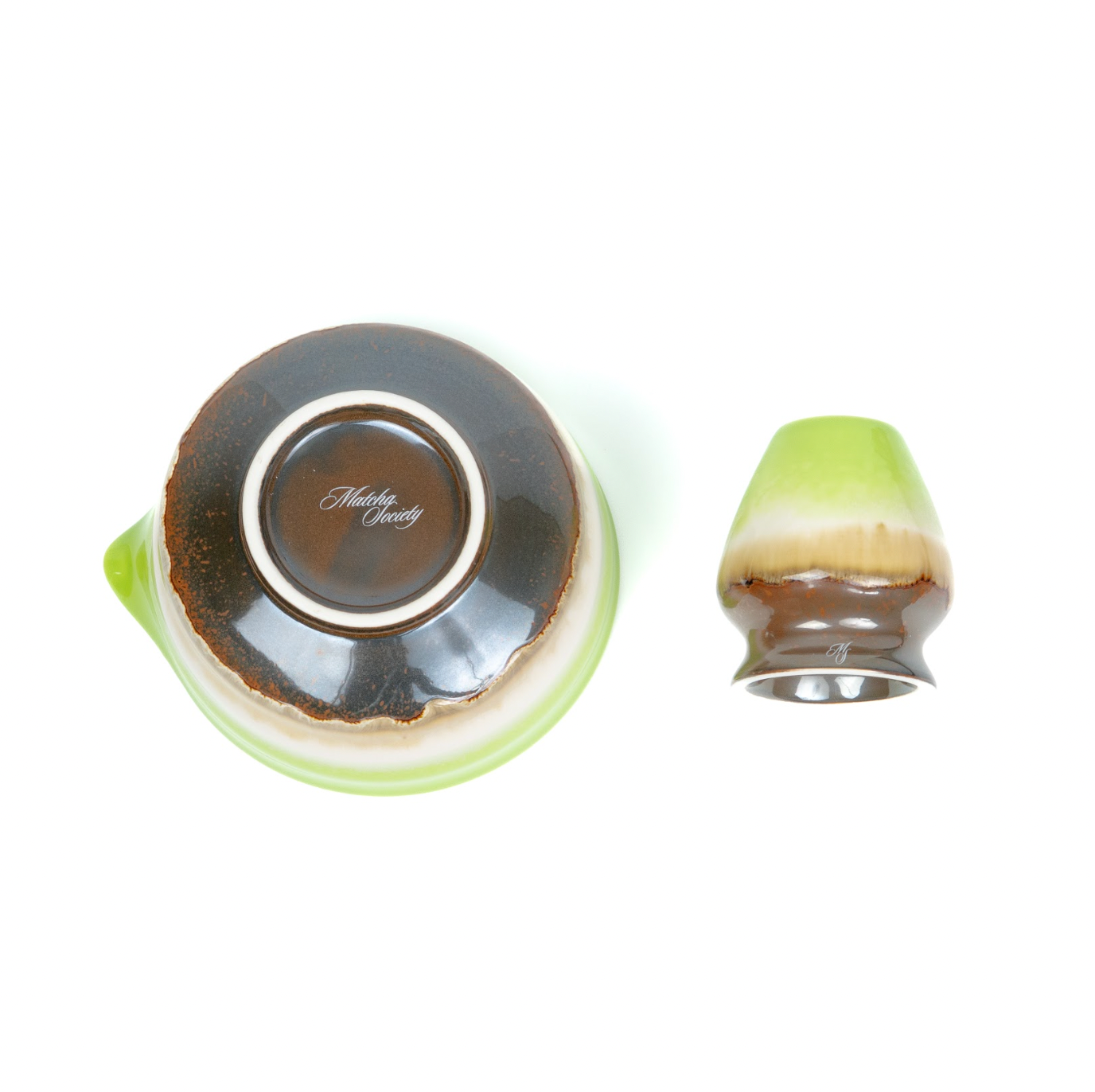 Matcha Society Midori Ceramic Bowl And Whisk Holder