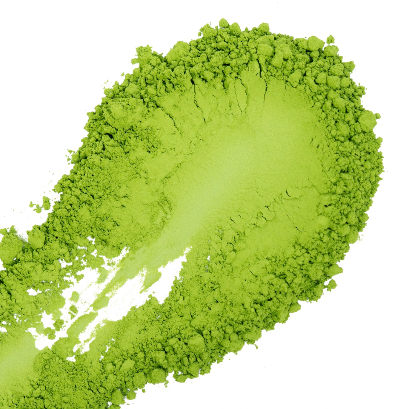 Matcha Society's Natsukashii Matcha swatch in vibrant green color