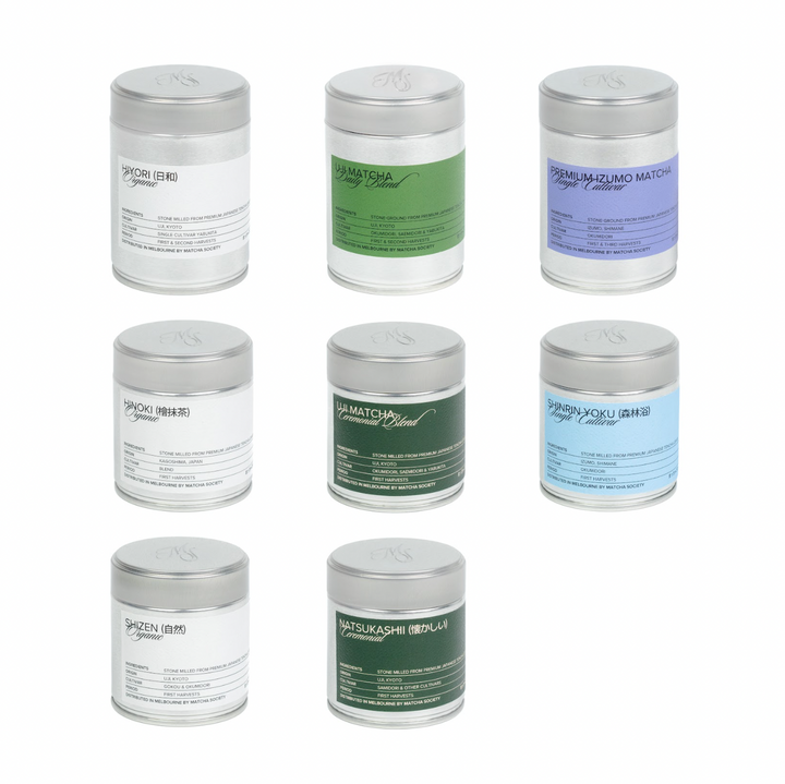 Matcha Society Organic Daily Blend Ceremonial Grade Single Cultivar Matcha in Tin Cans