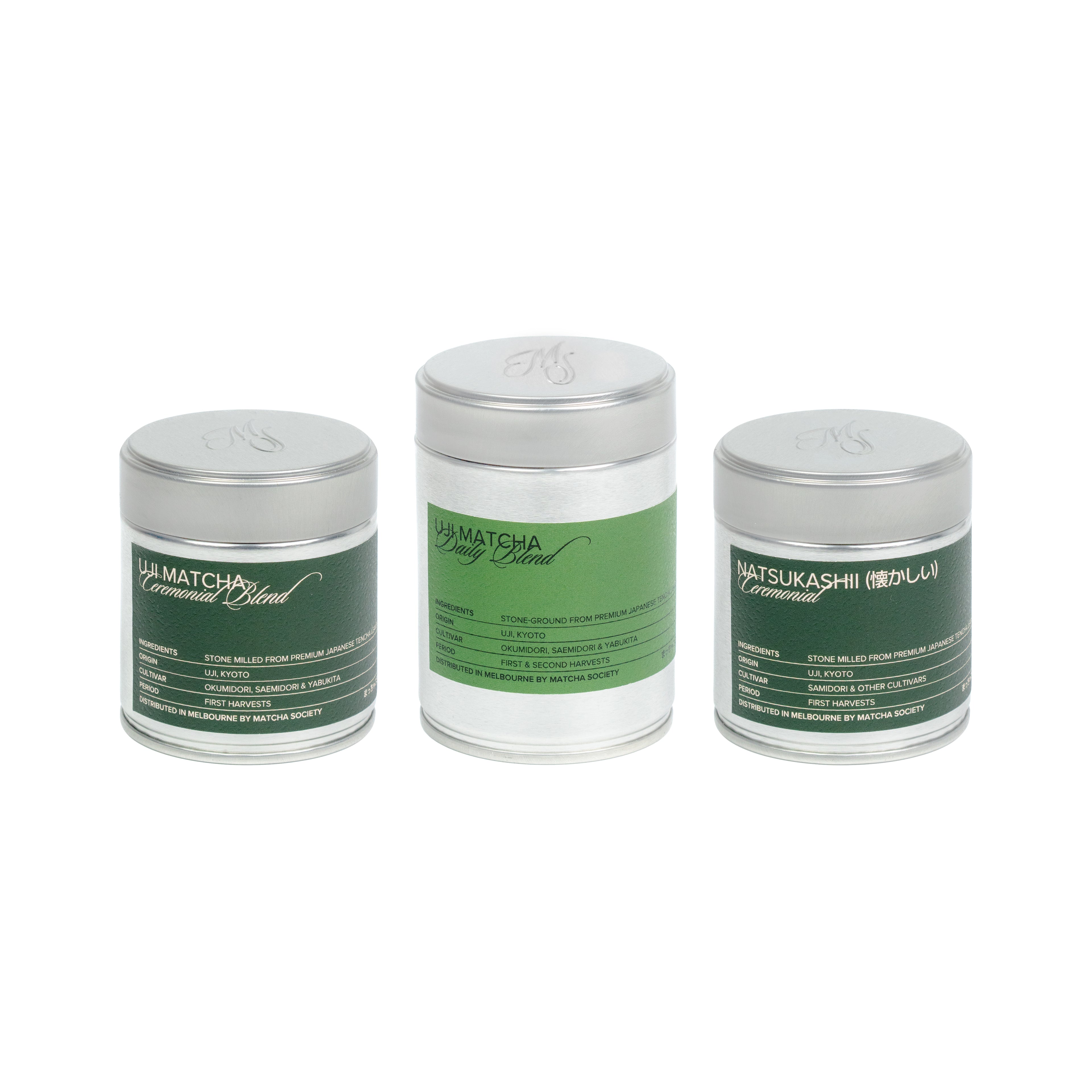 Matcha Society Uji Matcha In Three Tins