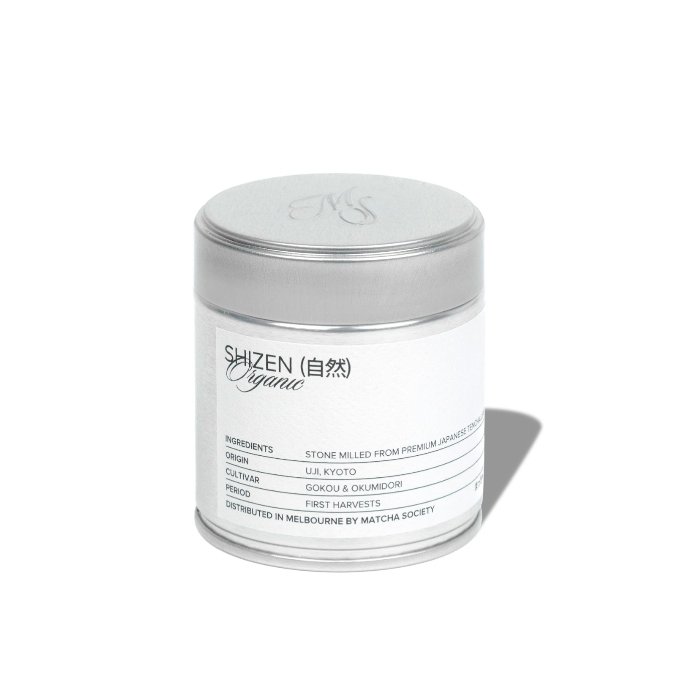 Matcha Society's Shizen Organic Ceremonial Matcha In Silver Tin 